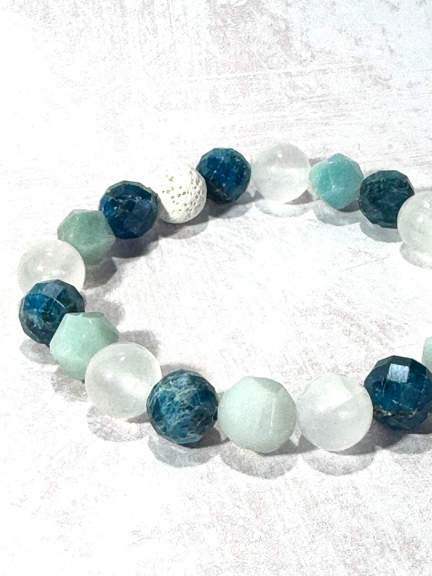 Chunky Apatite, Selenite, Amazonite Bracelet