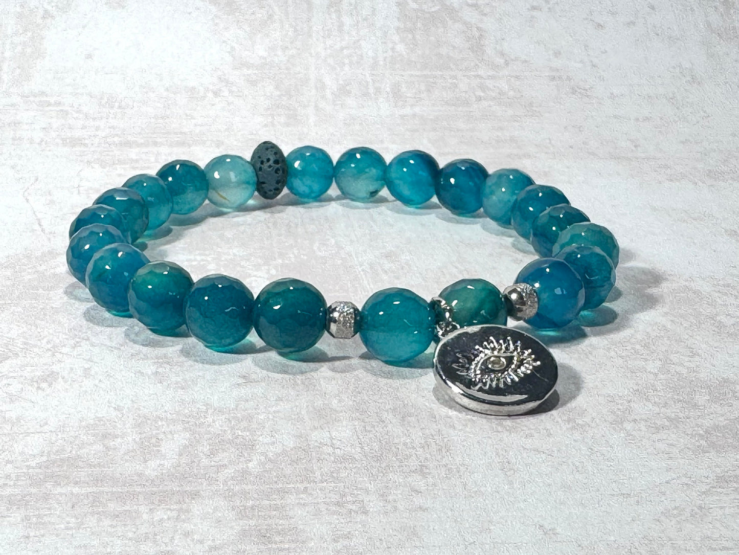 Evil Eye Teal Agate Bracelet