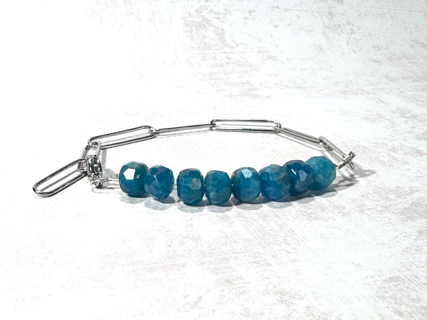 Apatite and Paperclip Bracelet