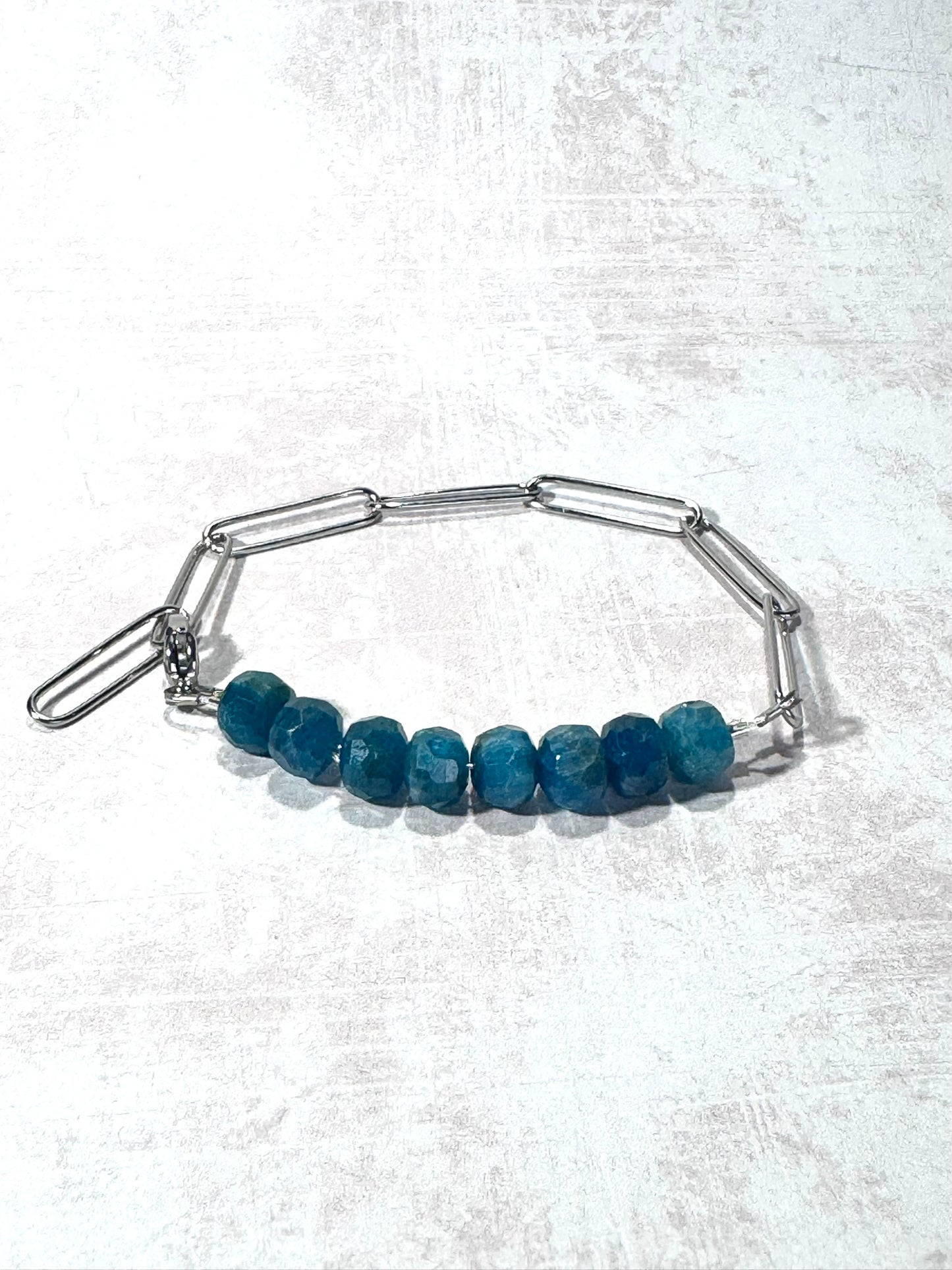 Apatite and Paperclip Bracelet