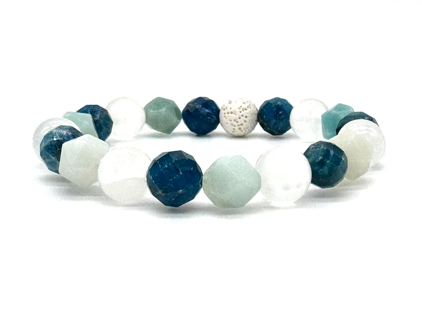 Chunky Apatite, Selenite, Amazonite Bracelet