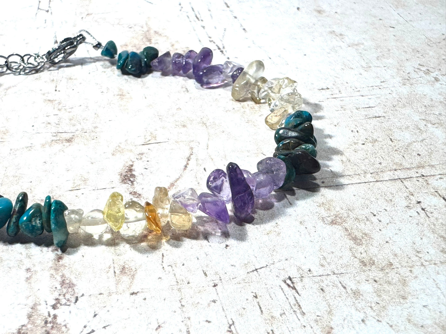 Citrine and Amethyst Nugget Bracelet
