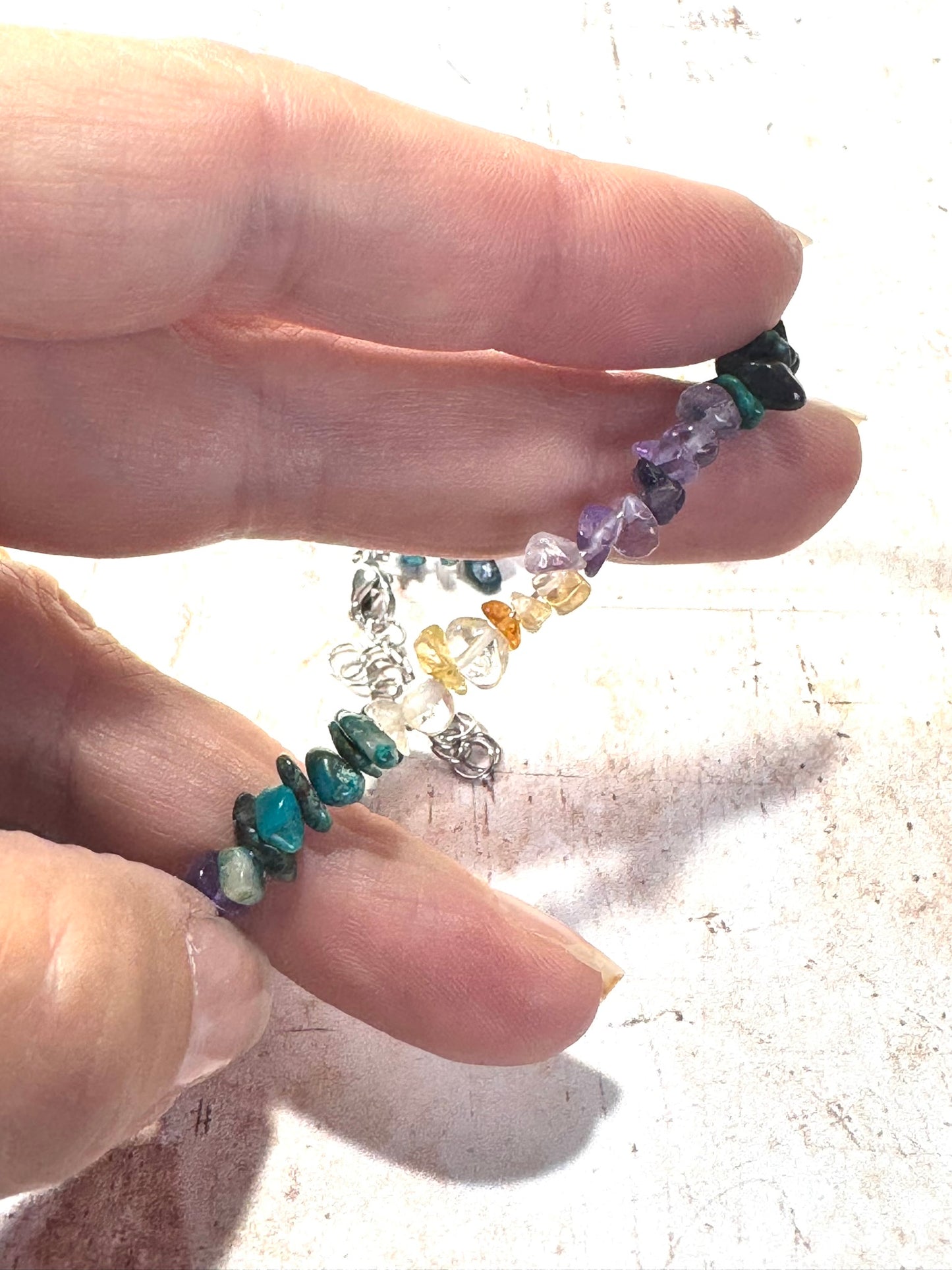 Citrine and Amethyst Nugget Bracelet
