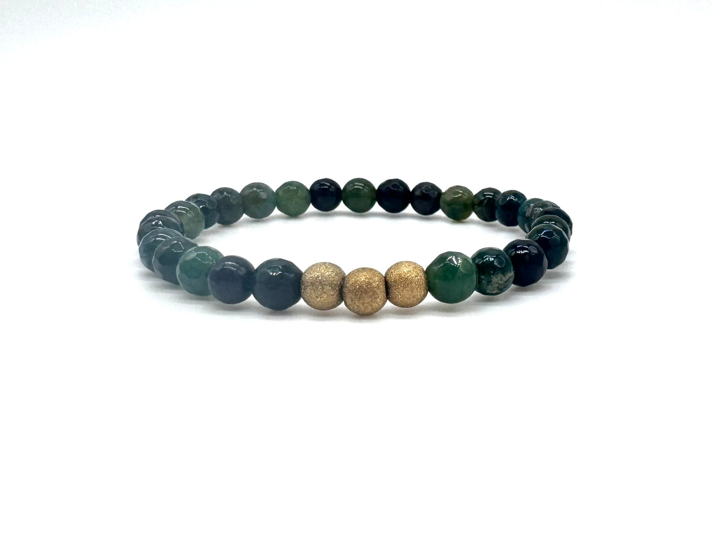 Green Moss and Gold Bracelet