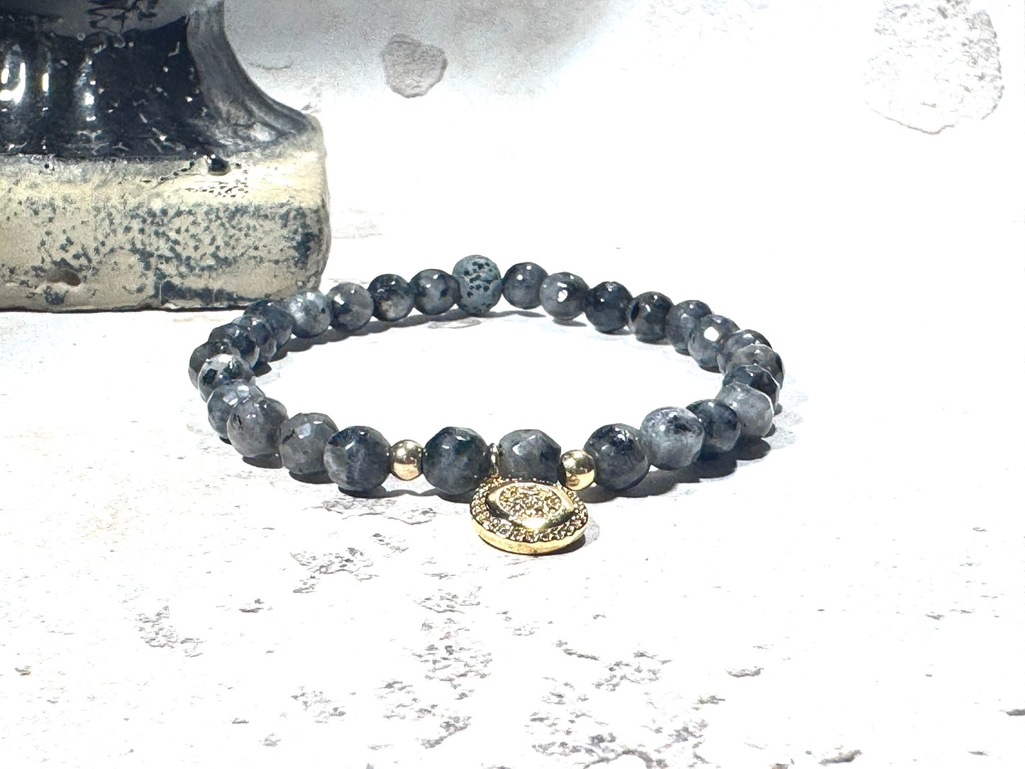 Anthracite Gold Charm Bracelet