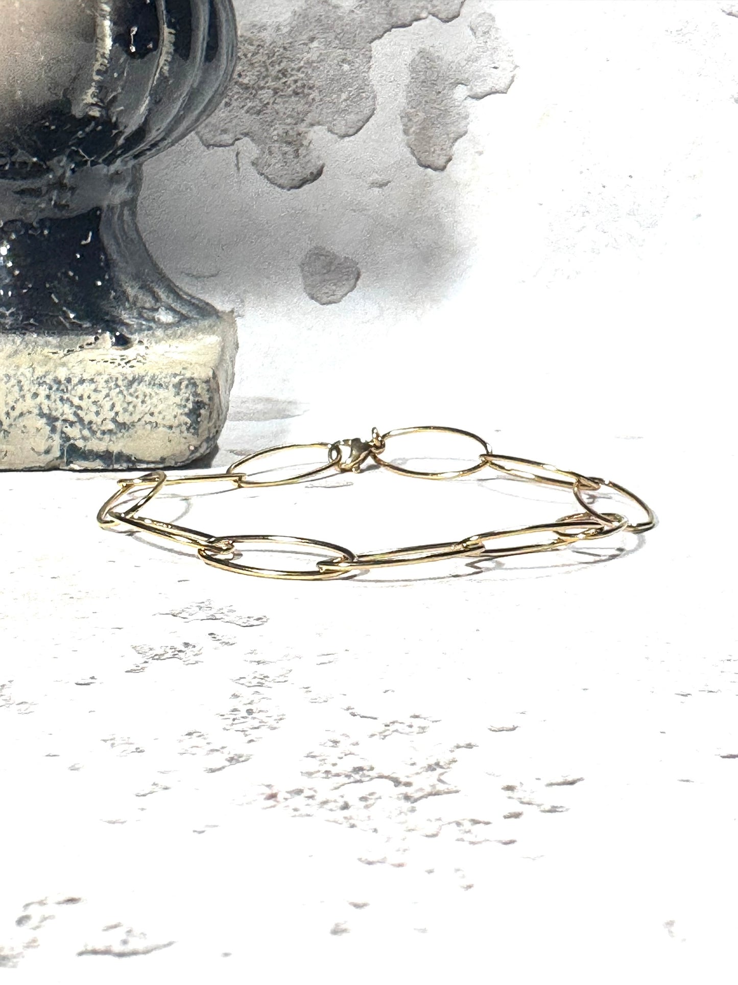 Golden Oval Charm Bracelet