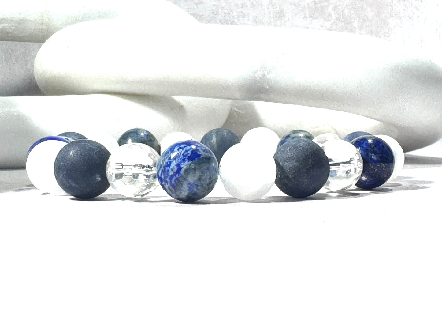 Chunky Sodalite and Selenite Diffuser Bracelet
