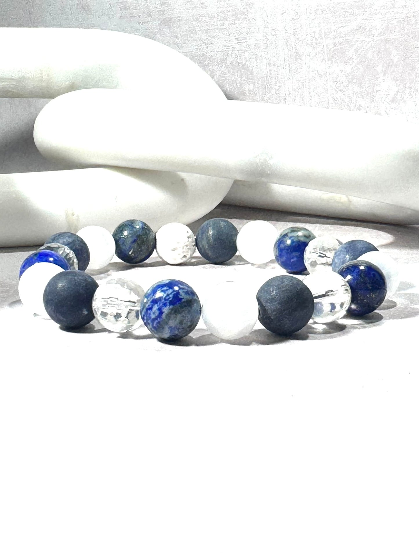 Chunky Sodalite and Selenite Diffuser Bracelet