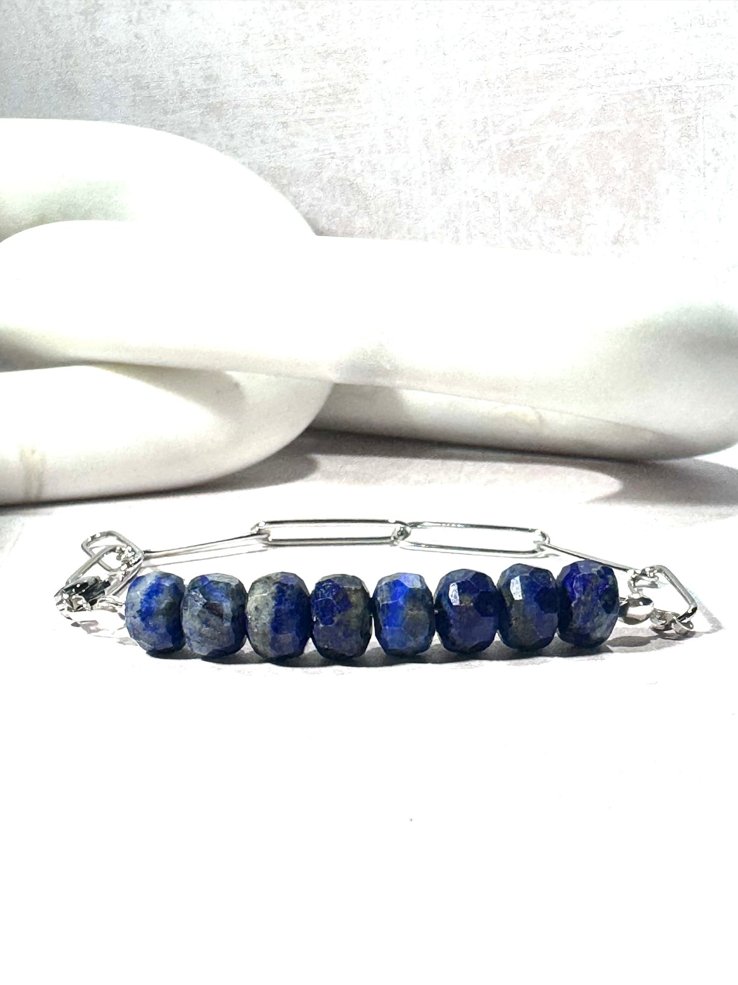 Lapis Lazuli Paperclip Bracelet