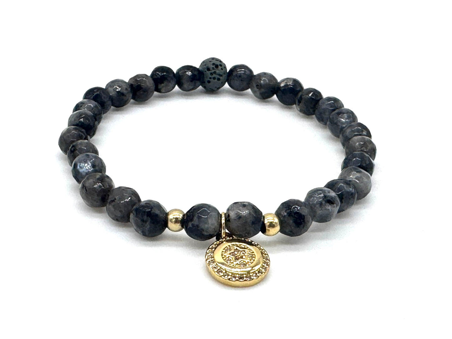 Anthracite Gold Charm Bracelet