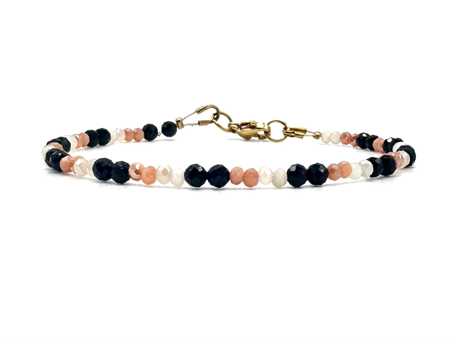 Dainty Sunstone and Tourmaline Bracelet