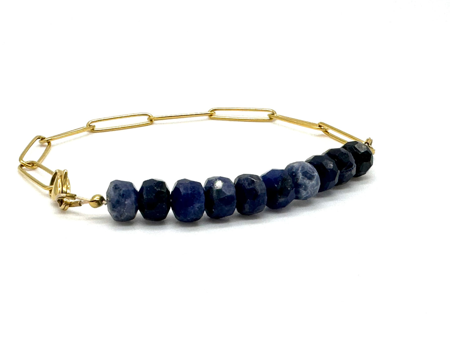 Crystal Rondelle Paperclip Bracelet