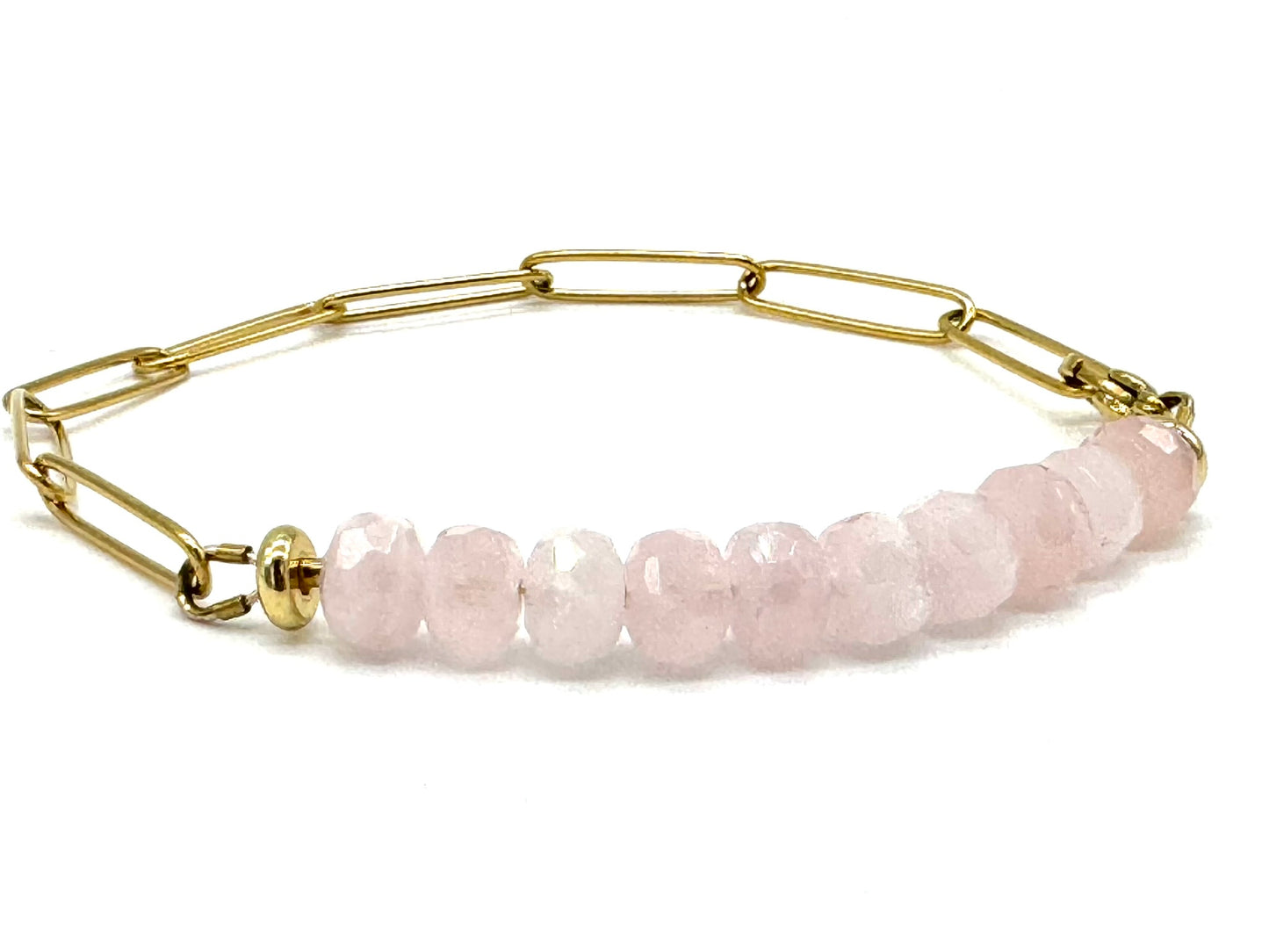 Crystal Rondelle Paperclip Bracelet