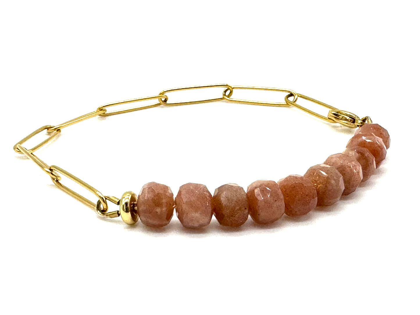 Crystal Rondelle Paperclip Bracelet