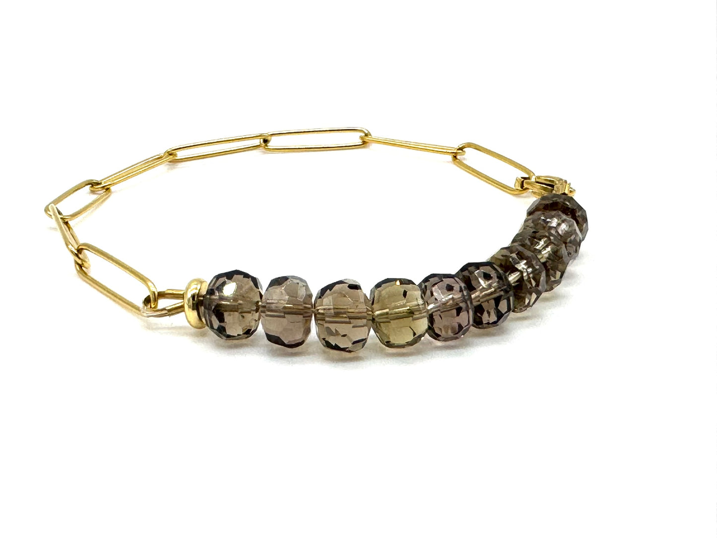 Crystal Rondelle Paperclip Bracelet