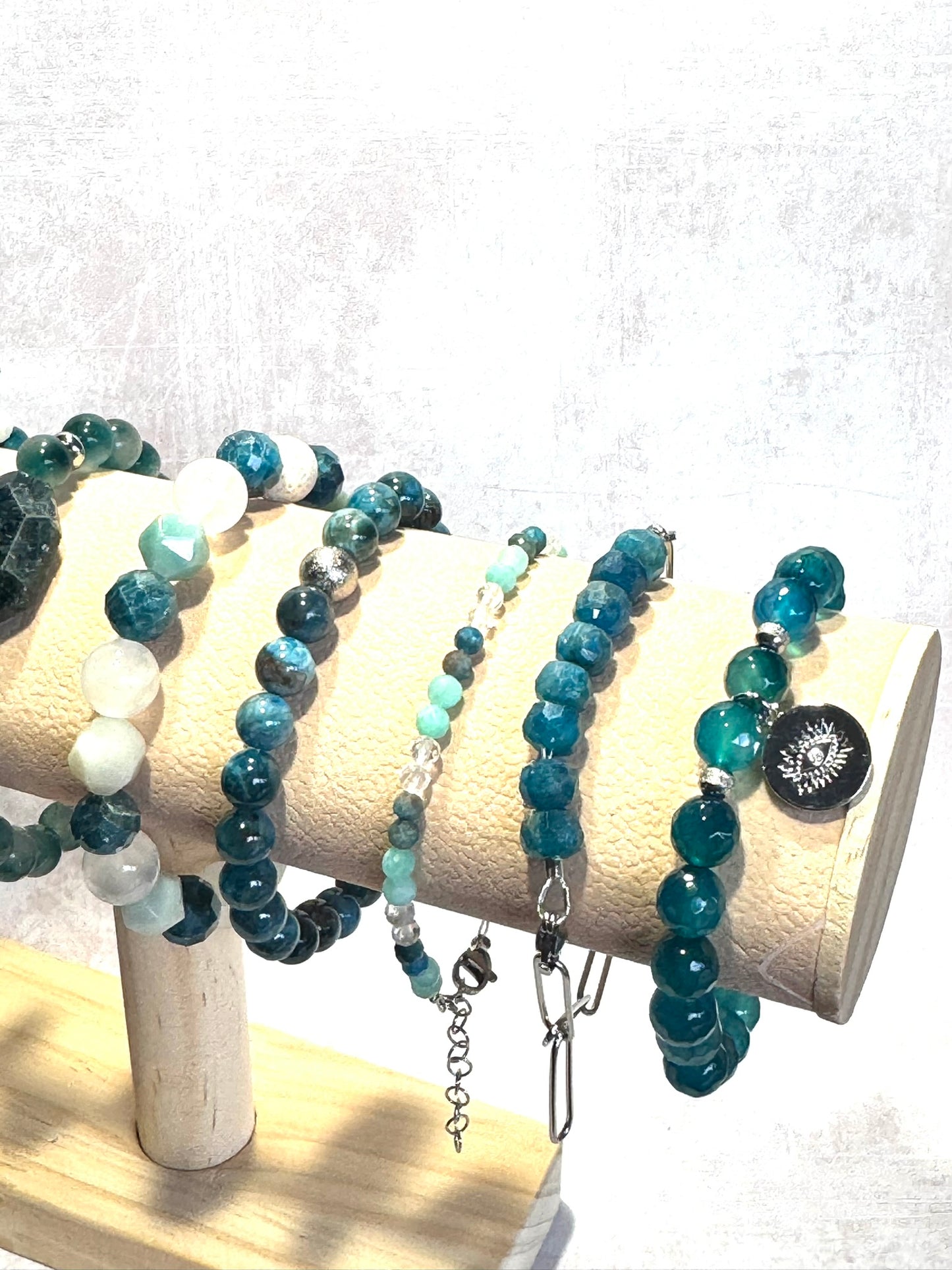 Evil Eye Teal Agate Bracelet