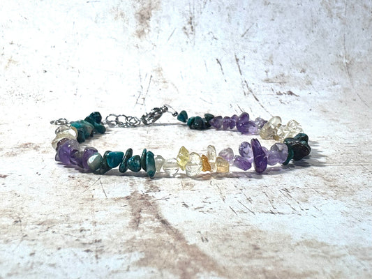 Citrine and Amethyst Nugget Bracelet