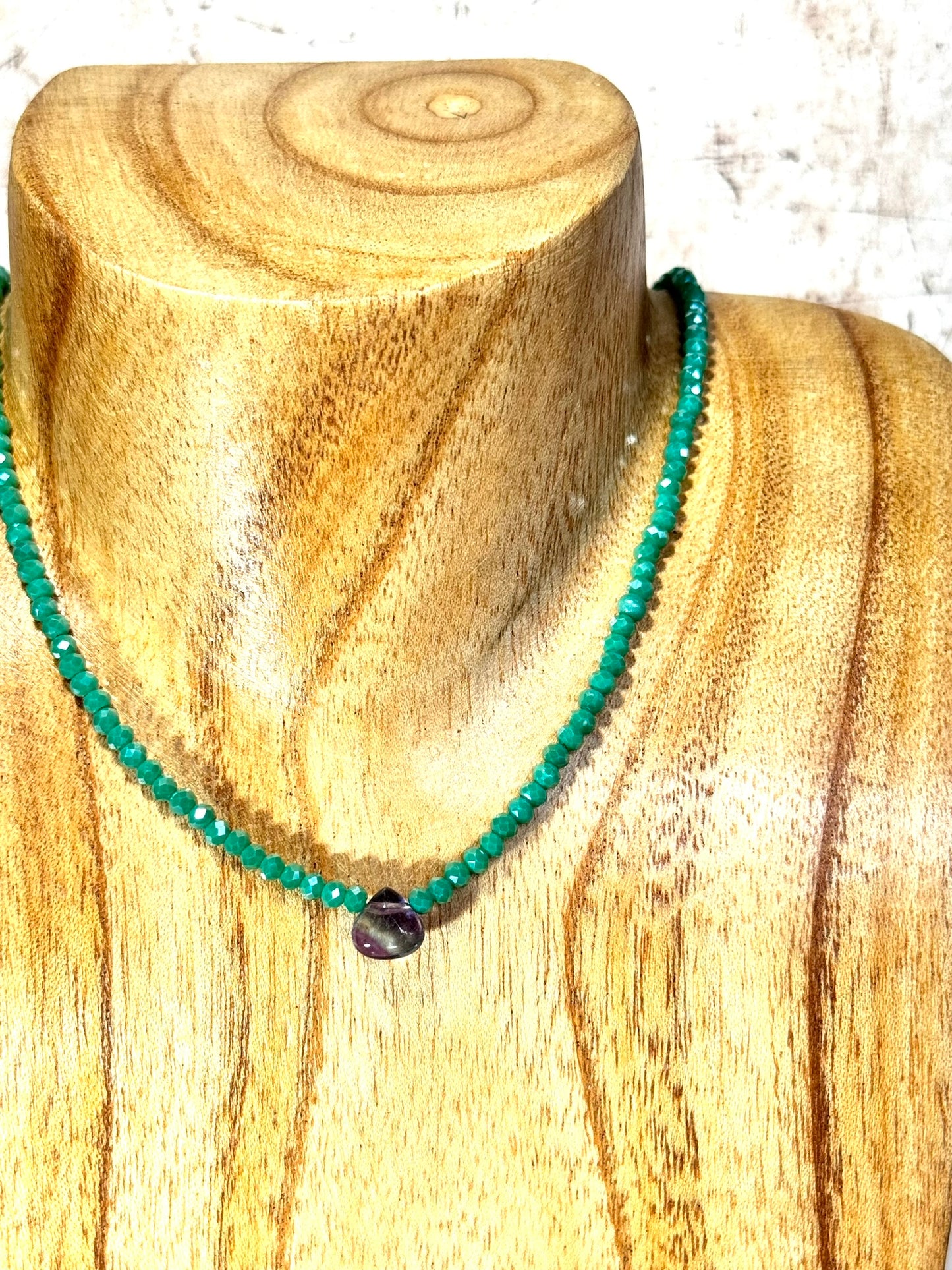 Mini Fluorite Teardrop Necklace