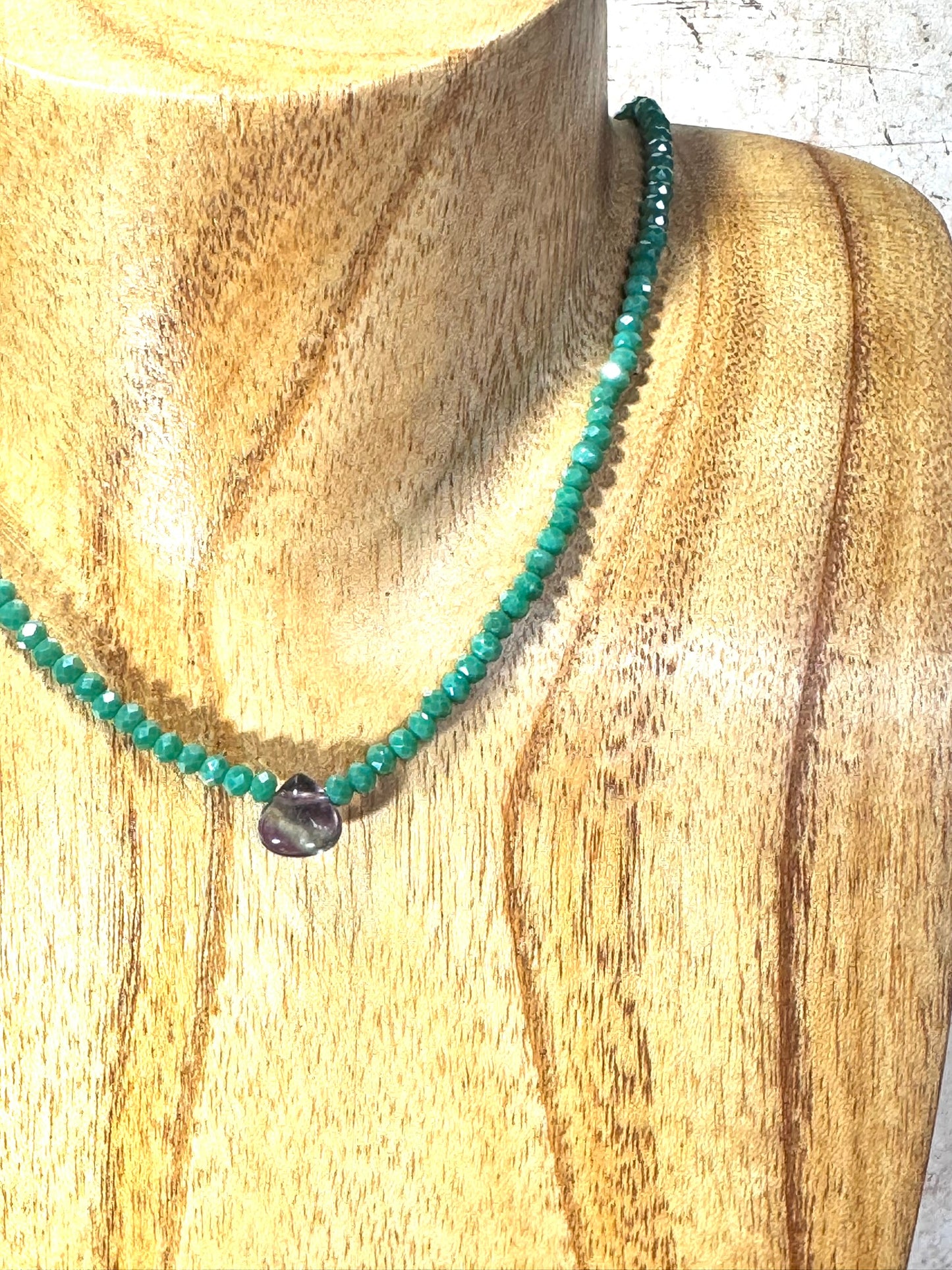 Mini Fluorite Teardrop Necklace