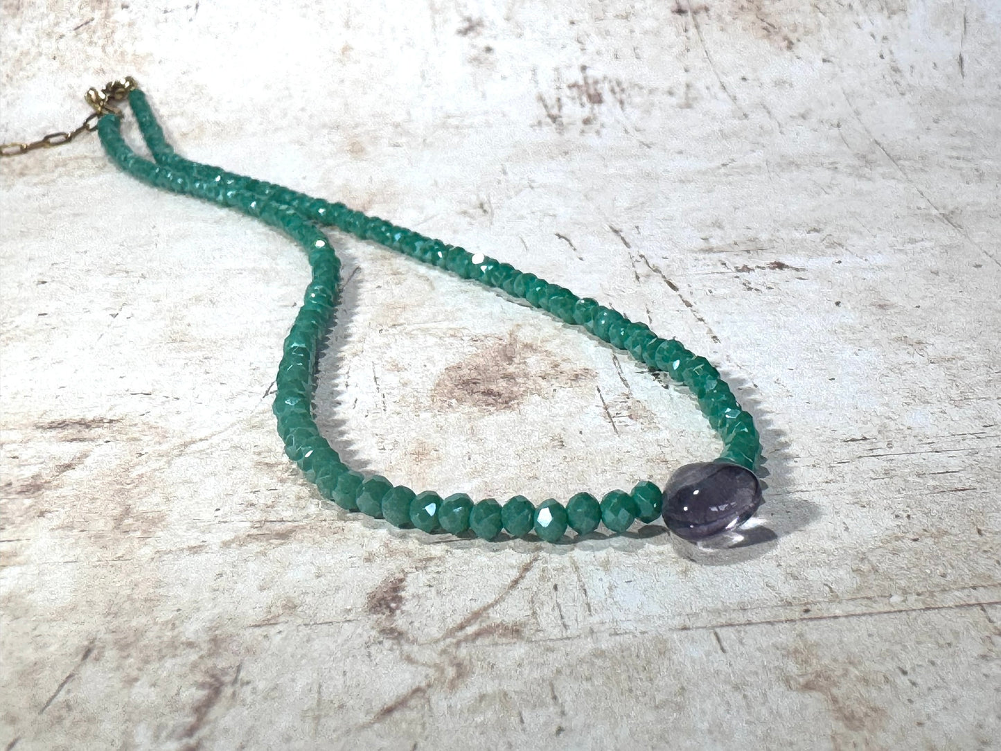Mini Fluorite Teardrop Necklace
