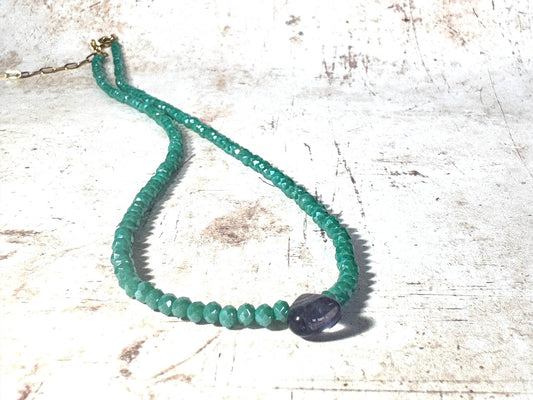 Mini Fluorite Teardrop Necklace
