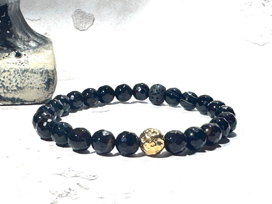 Tourmaline and Gold Gemstone Bracelet