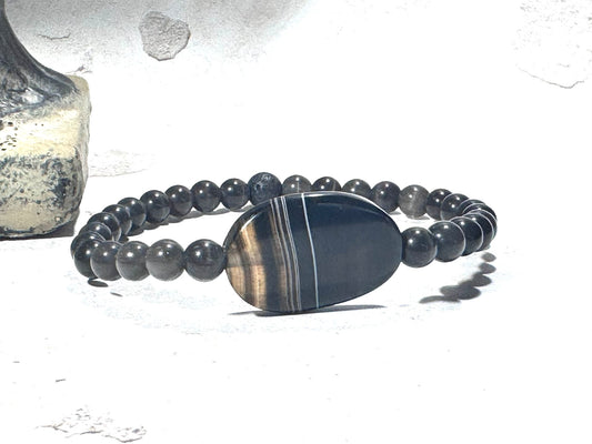 Noir Agate Gemstone Bracelet